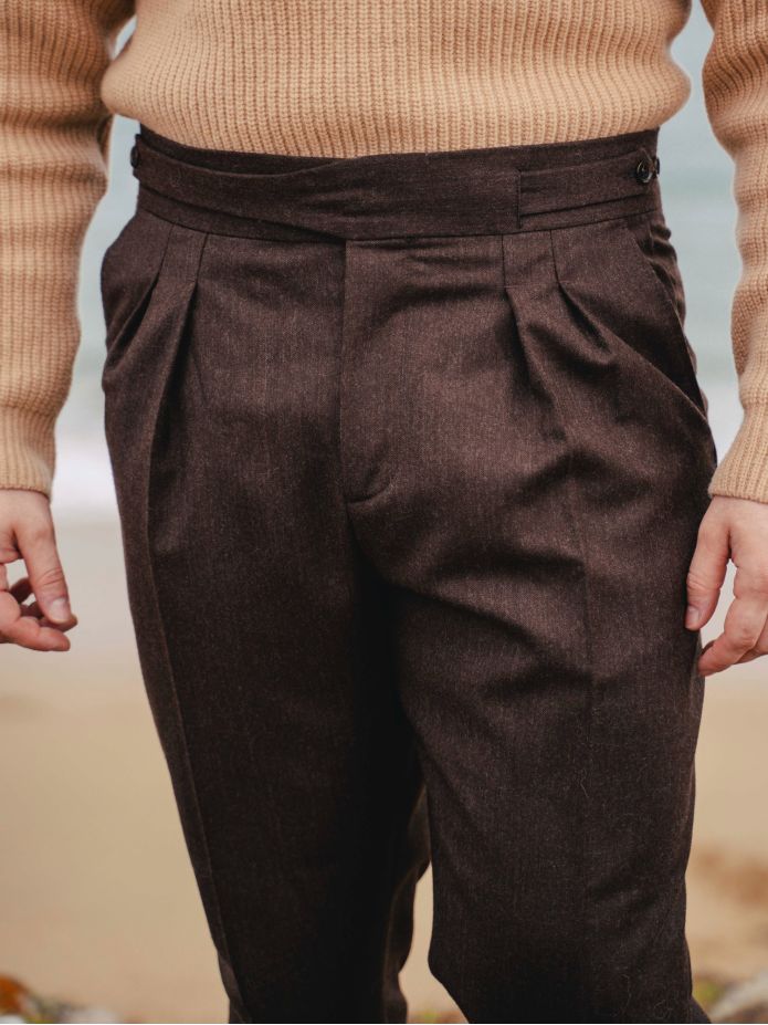 Pantaloni da abito gurkha marroni Dharan