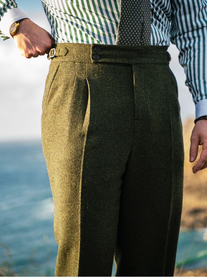 Pantaloni da abito verde loden Kildare