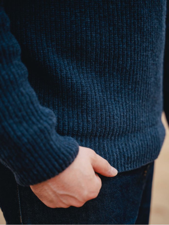 Maglione dolcevita blu Adam