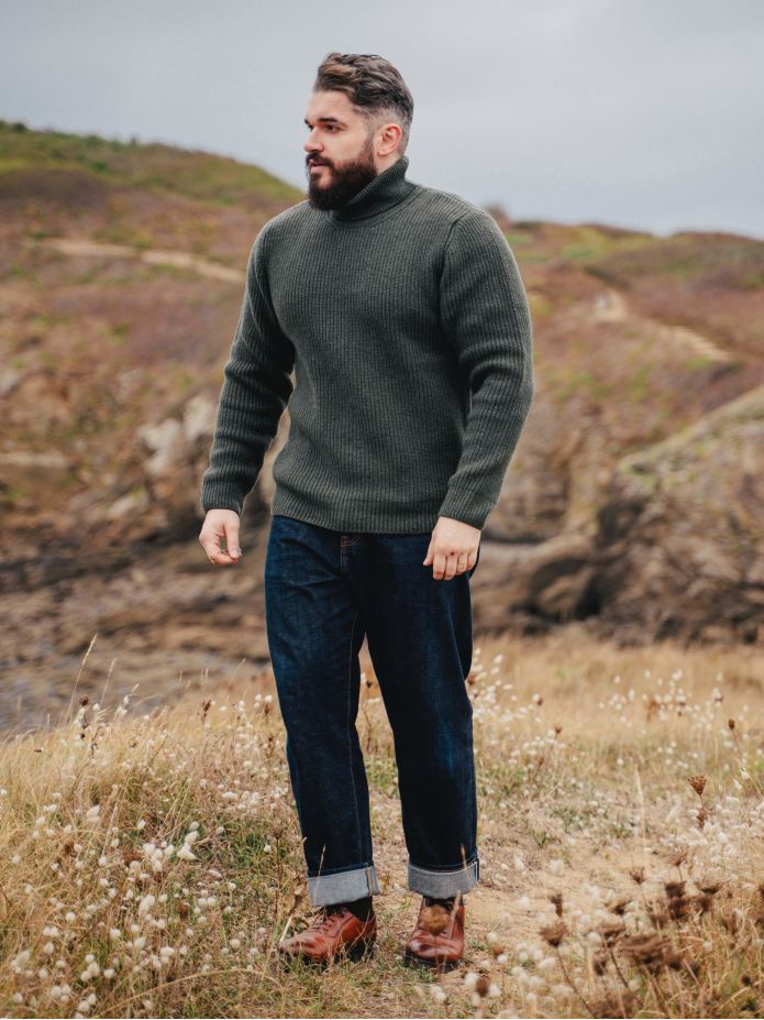 Maglione dolcevita verde loden Adam