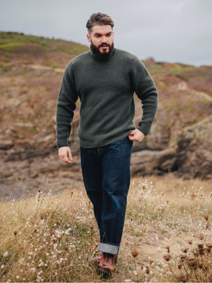 Maglione dolcevita verde loden Adam