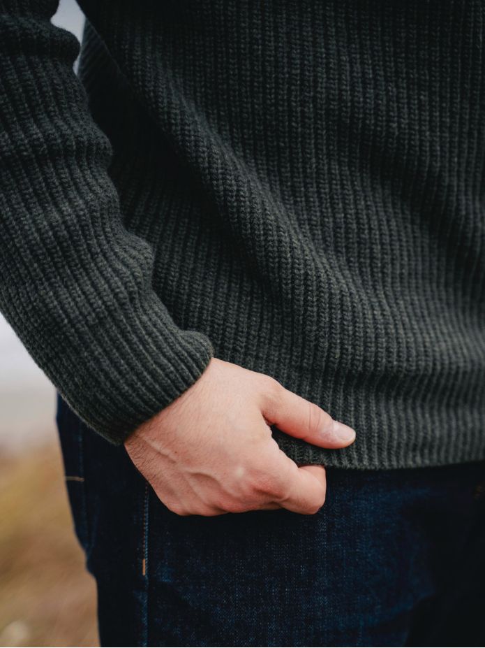 Maglione dolcevita verde loden Adam