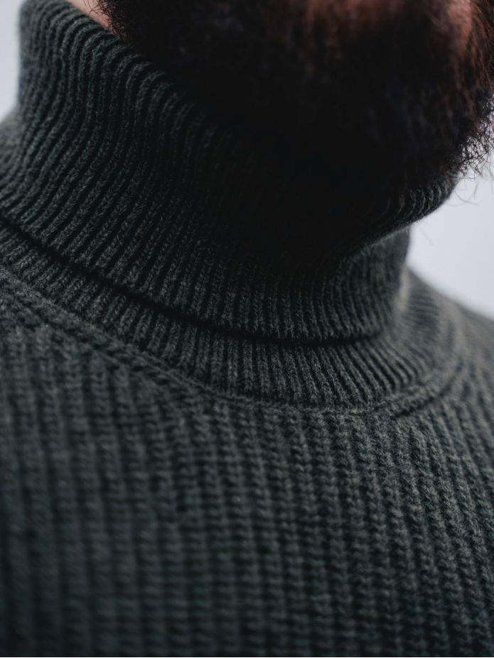 Maglione dolcevita verde loden Adam