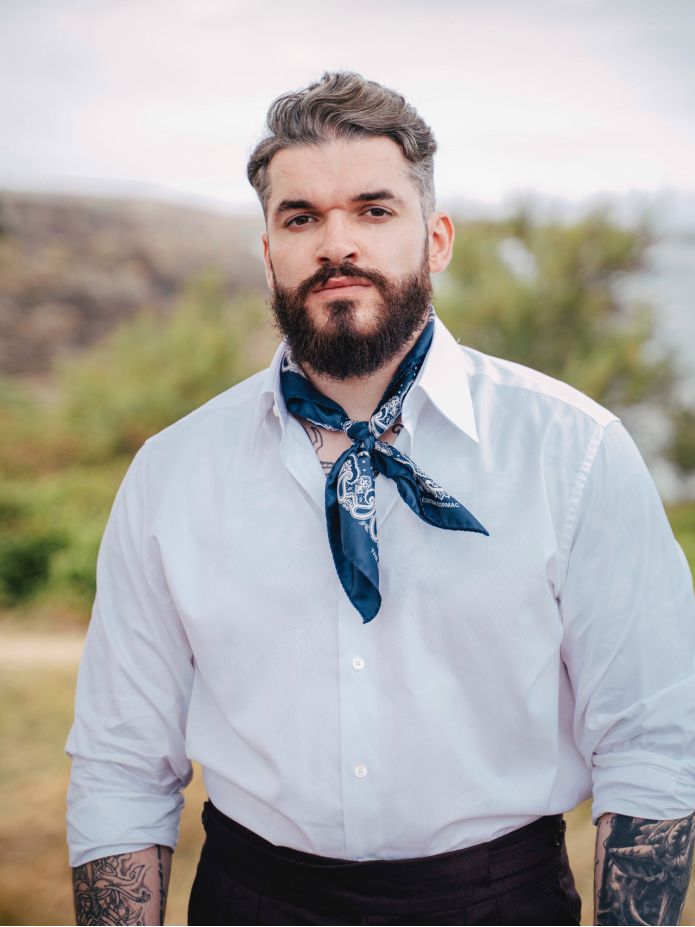 Bandana blu navy con motivo paisley LISBURN