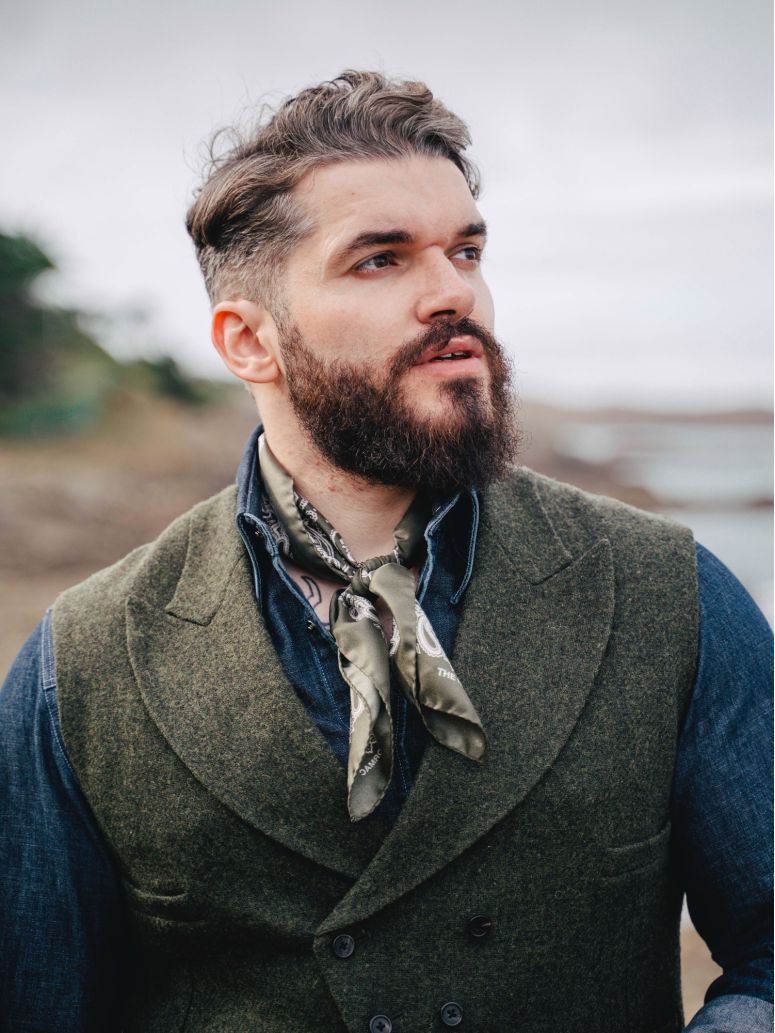 Bandana verde con motivo paisley LISBURN