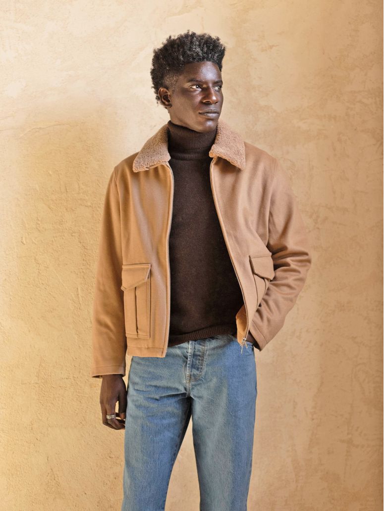 Giubbotto camel con zip John