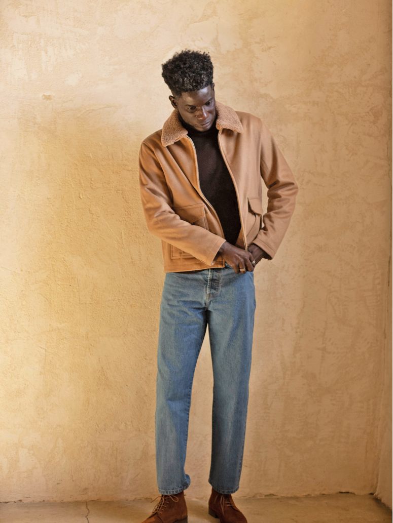 Giubbotto con zip color cammello John - The Nines