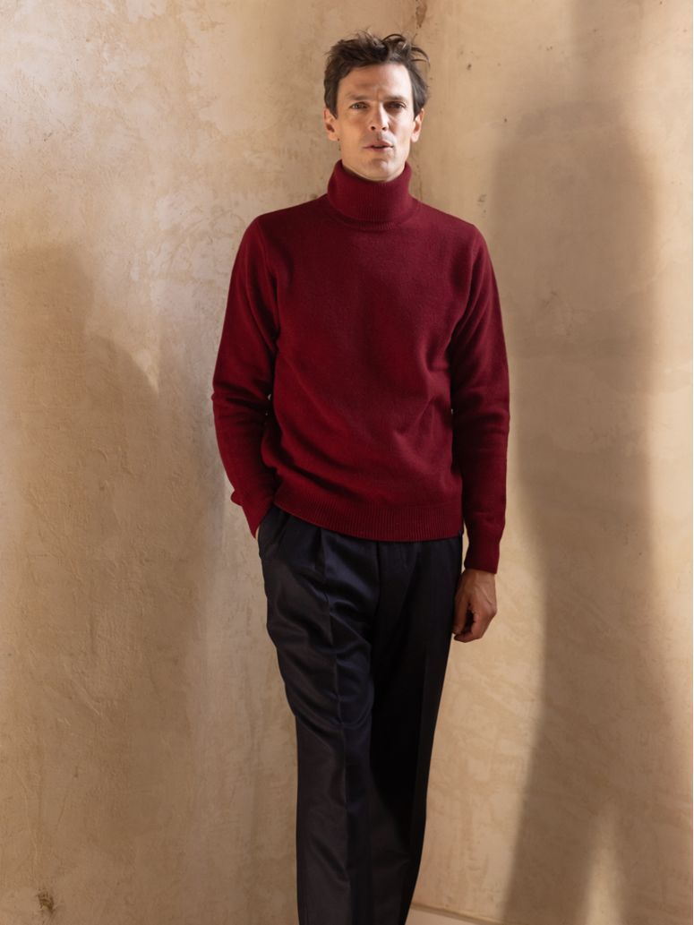 Maglione dolcevita bordeaux Grant