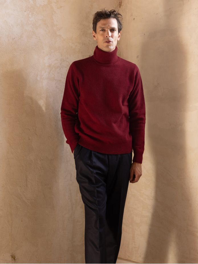 Maglione dolcevita bordeaux Grant