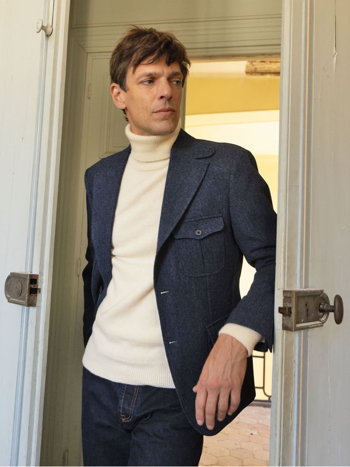 Maglione dolcevita écru Grant