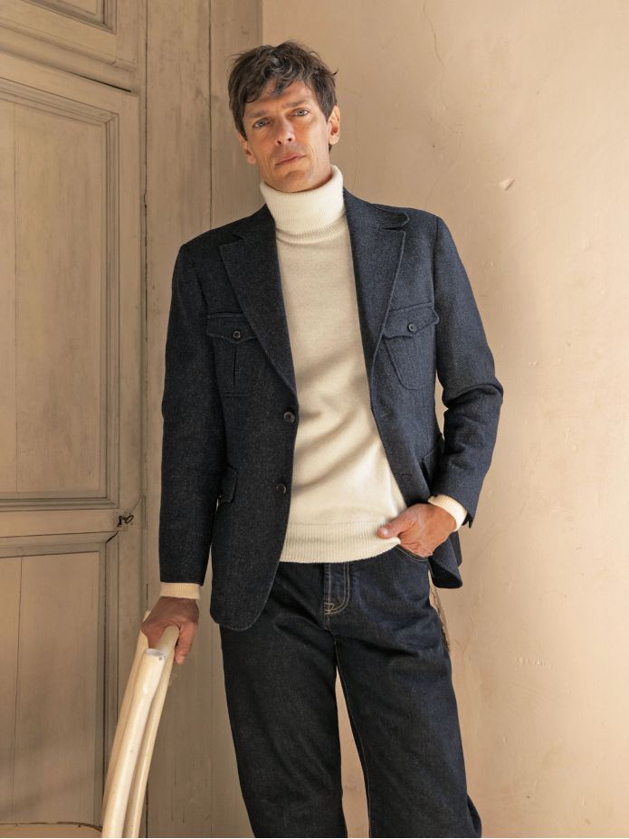 Maglione dolcevita écru Grant