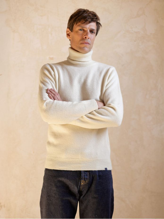Maglione dolcevita écru Grant