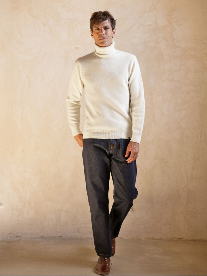 Maglione dolcevita écru Grant