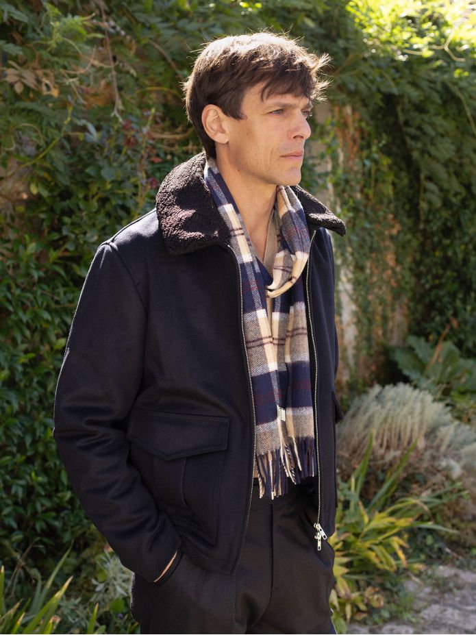 Giubbotto con zip blu navy John