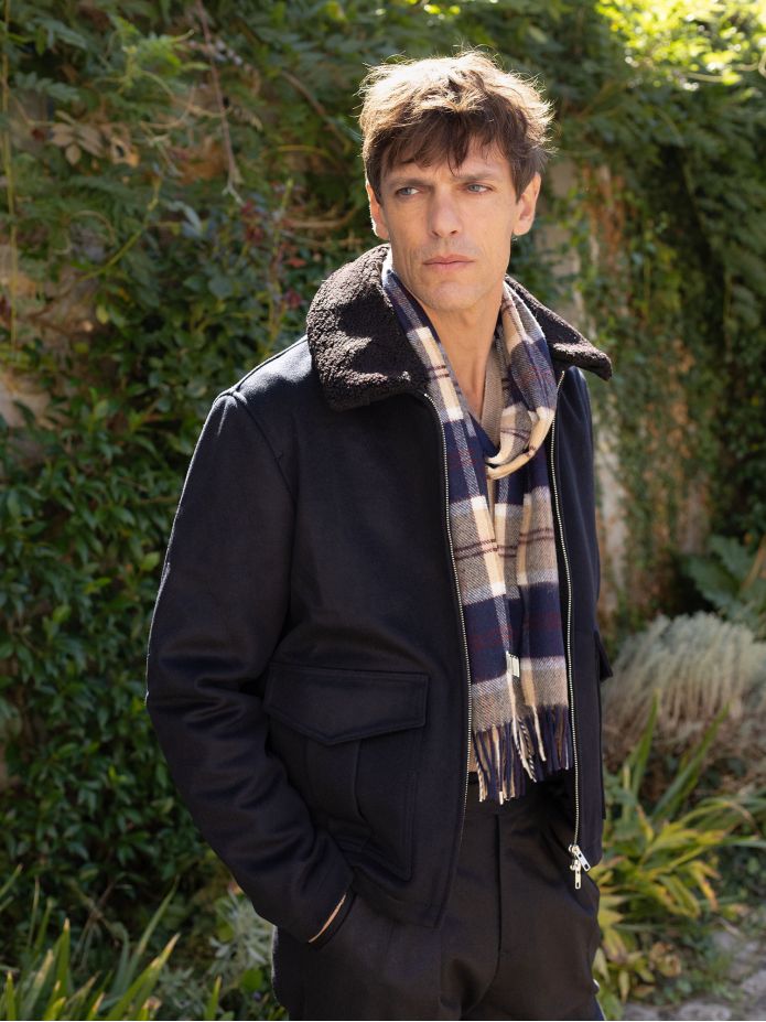 Giubbotto con zip blu navy John