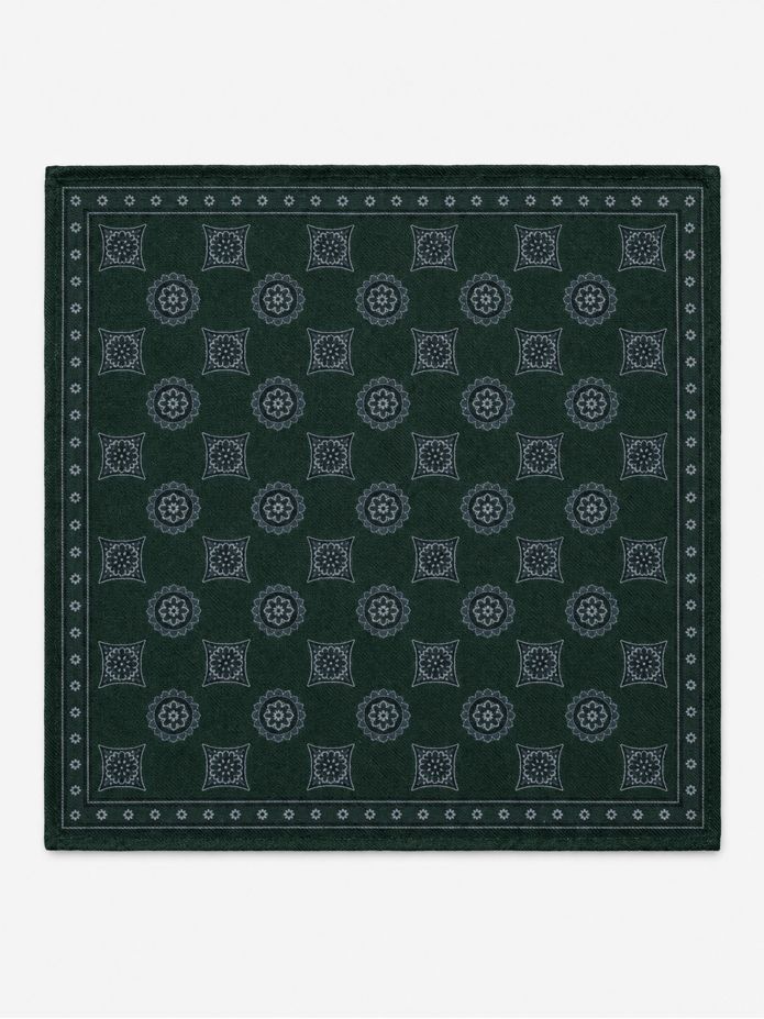 Pochette da taschino verde a fantasia