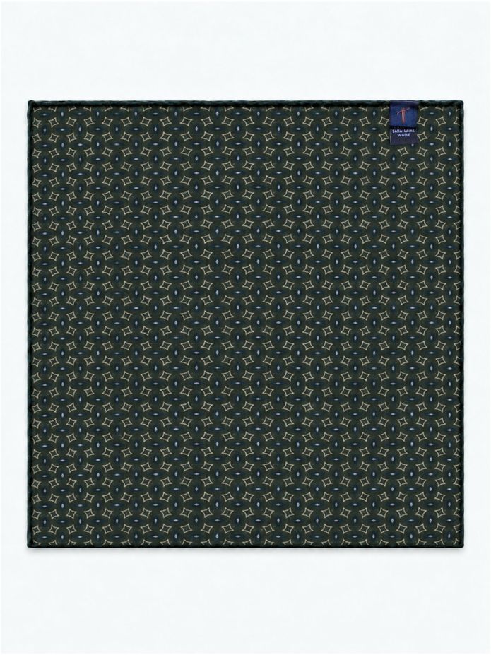 Pochette da taschino verde a fantasia