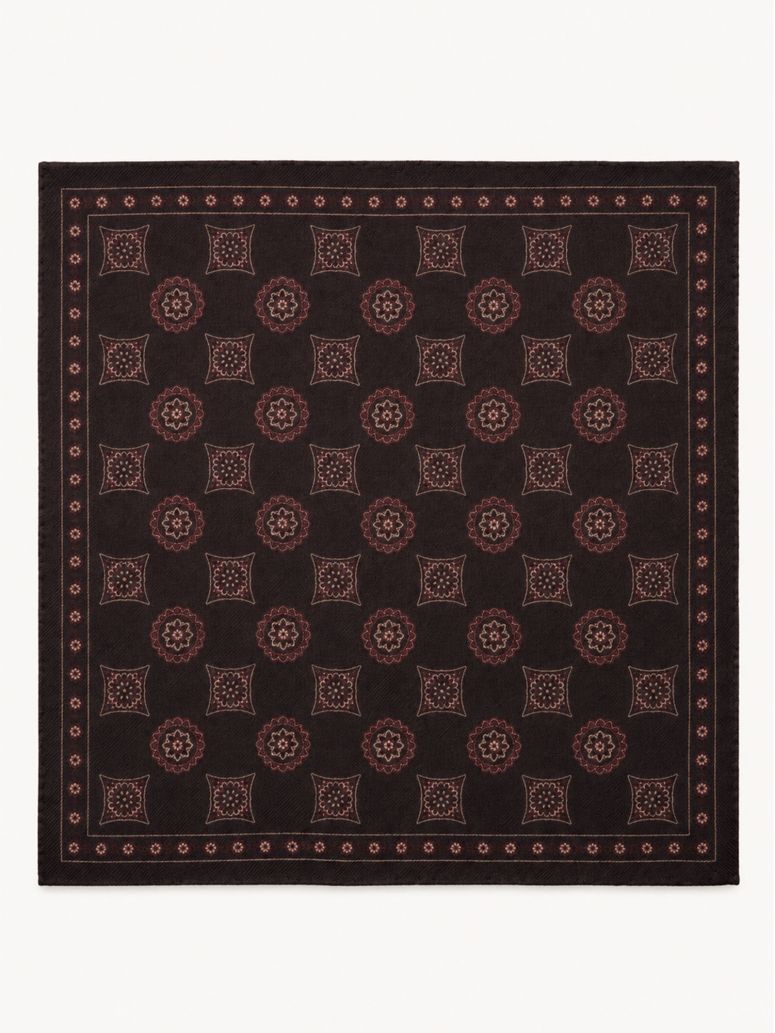 Pochette da taschino marrone a fantasia