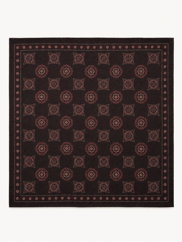 Pochette da taschino marrone a fantasia
