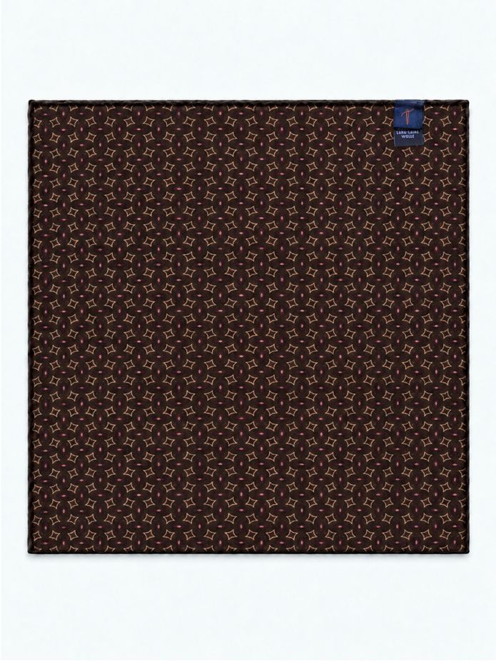 Pochette da taschino marrone a fantasia