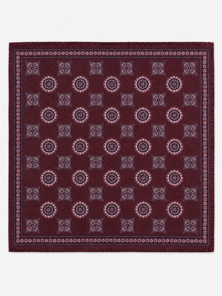 Pochette da taschino bordeaux a fantasia