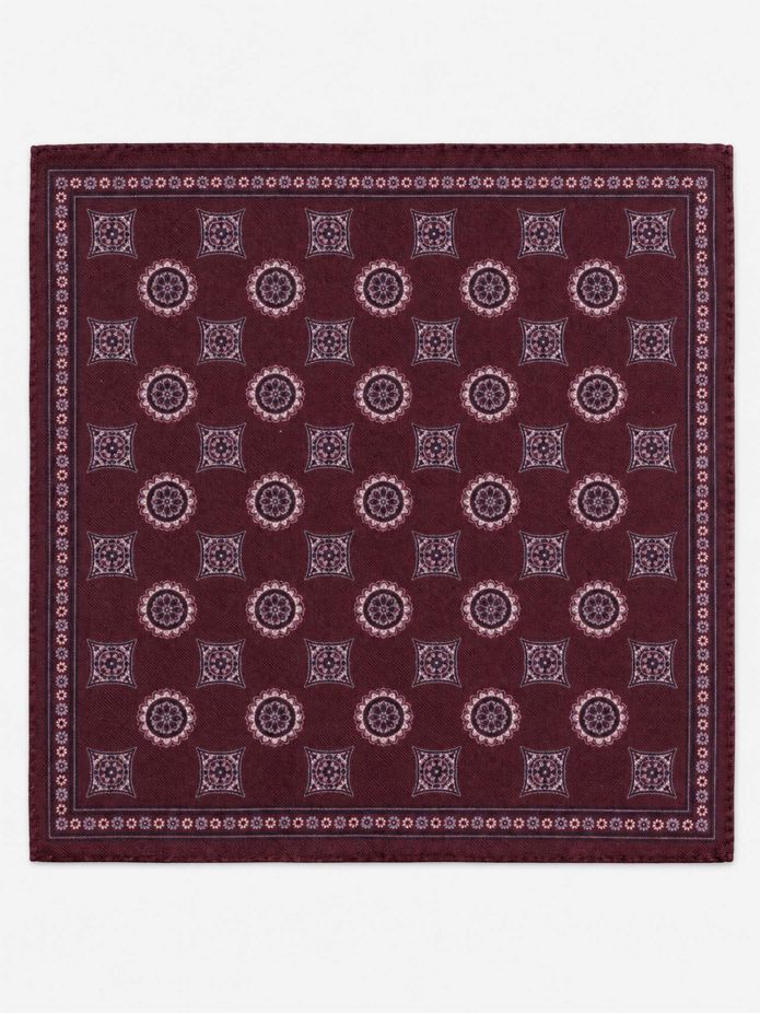Pochette da taschino bordeaux a fantasia