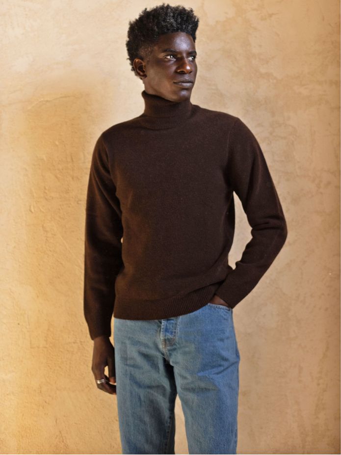 Maglione dolcevita marrone Grant