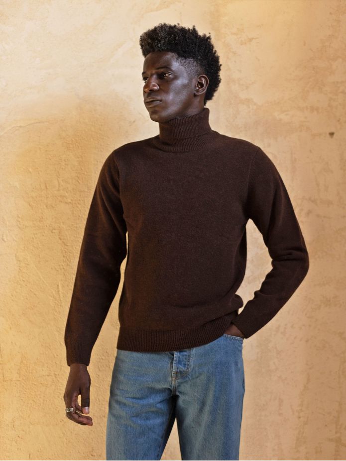 Maglione dolcevita marrone Grant
