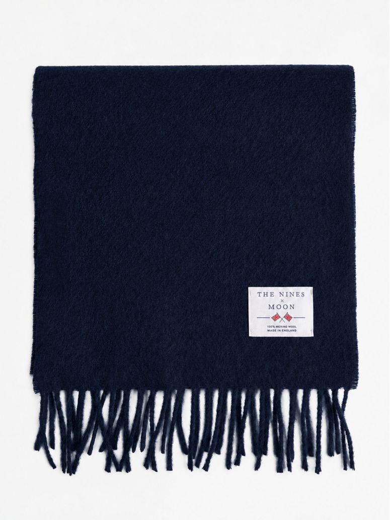 Sciarpa di lana blu navy The Nines x Moon