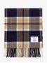 Sciarpa in lana a quadri blu navy The Nines x Moon