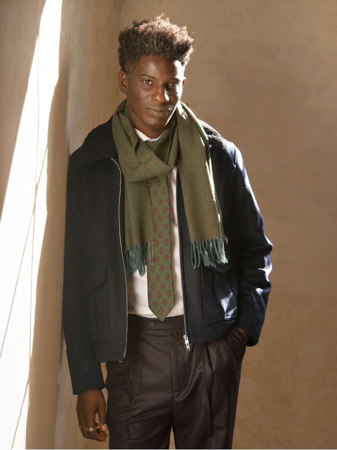Sciarpa di lana verde loden The Nines x Moon