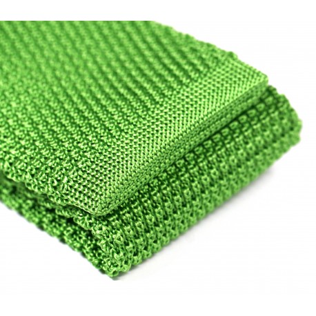 Cravatta tricot di seta verde mela